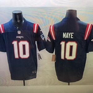 🤩Drake Maye Navy Vapor Jersey Stitched😎